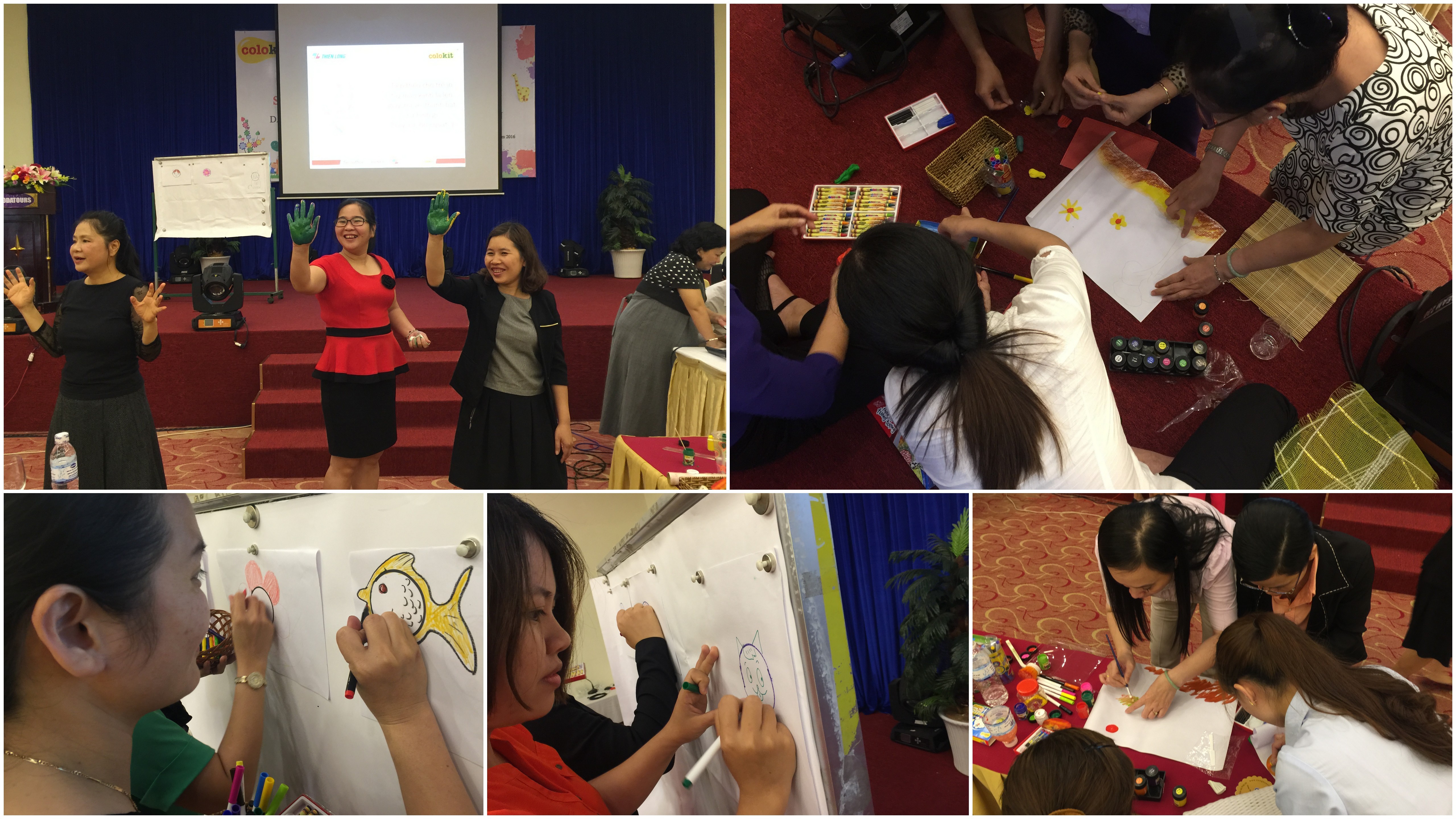 Ảnh 1: Các cô giáo mầm non ở Đà Nẵng say sưa tham gia vào lớp khuyến khích khả năng sáng tạo của trẻ thông qua vật liệu tạo hình. Ảnh 1: Các cô giáo mầm non ở Đà Nẵng say sưa tham gia vào lớp khuyến khích khả năng sáng tạo của trẻ thông qua vật liệu tạo hình.