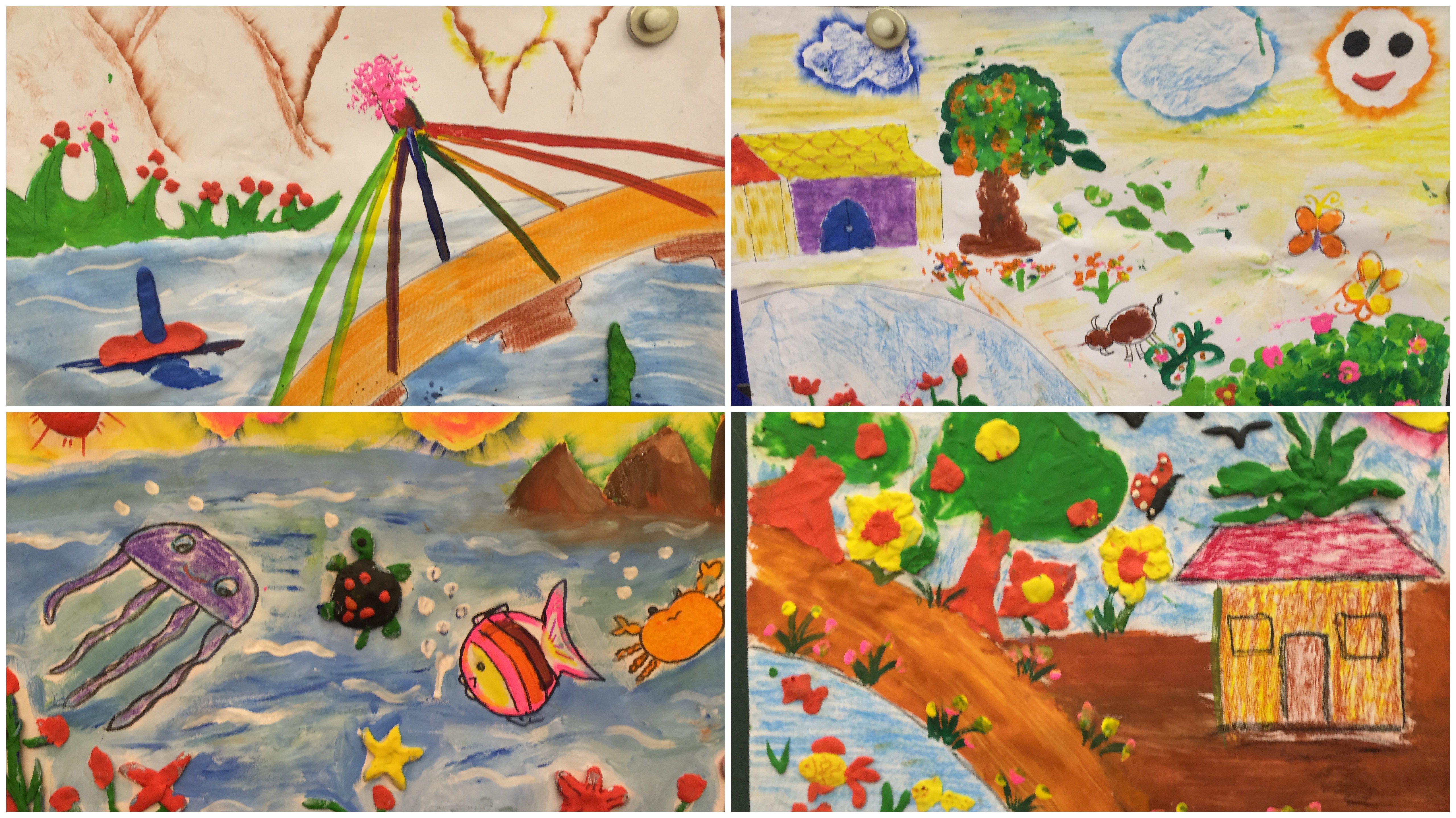 Ảnh 2: Từ những vật liệu tạo hình đơn giản, các thầy cô đã tạo ra nhiều sản phẩm sinh động. Ảnh 2: Từ những vật liệu tạo hình đơn giản, các thầy cô đã tạo ra nhiều sản phẩm sinh động.