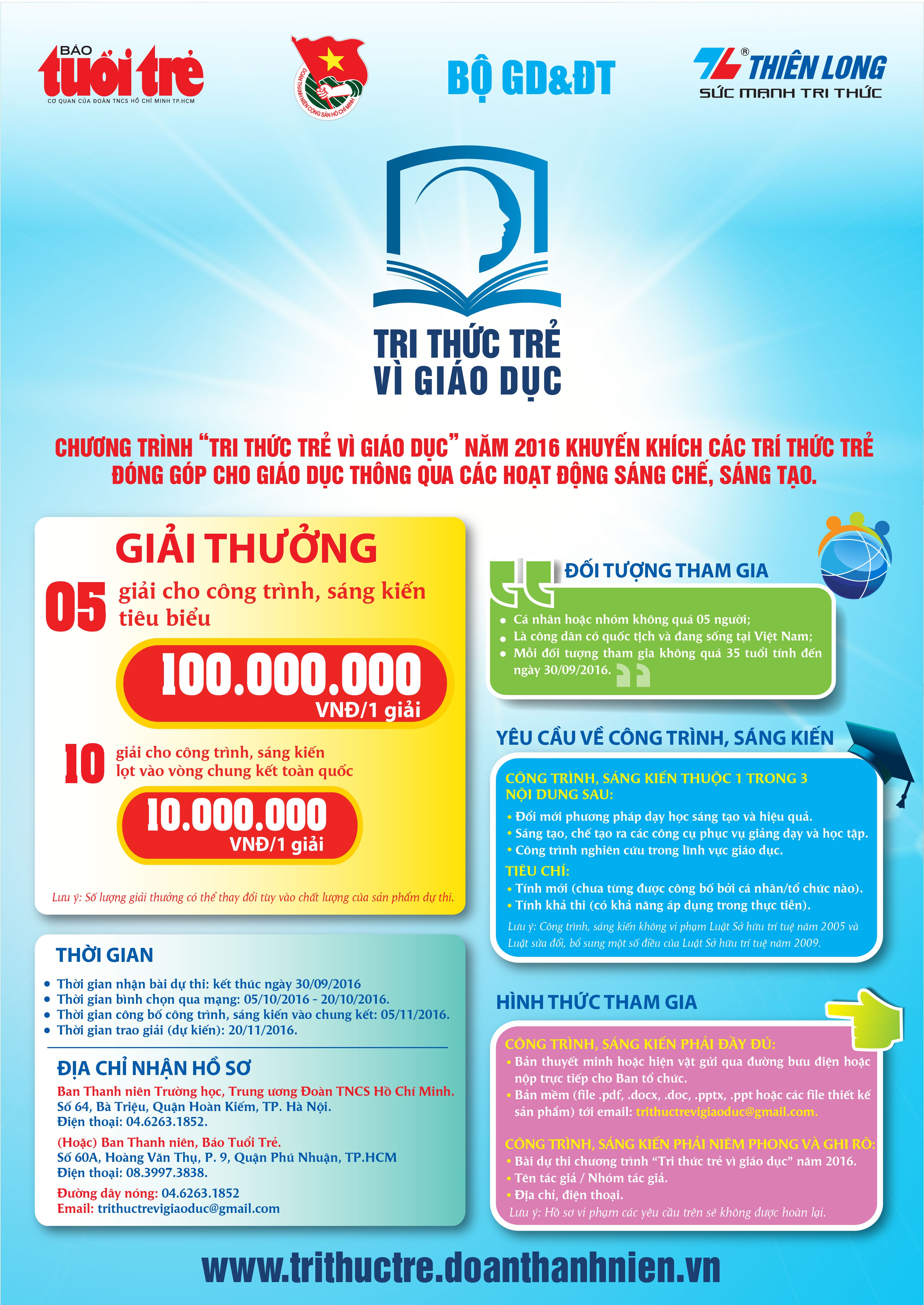 Poster chương trình “Tri thức trẻ vì giáo dục” Poster chương trình “Tri thức trẻ vì giáo dục”
